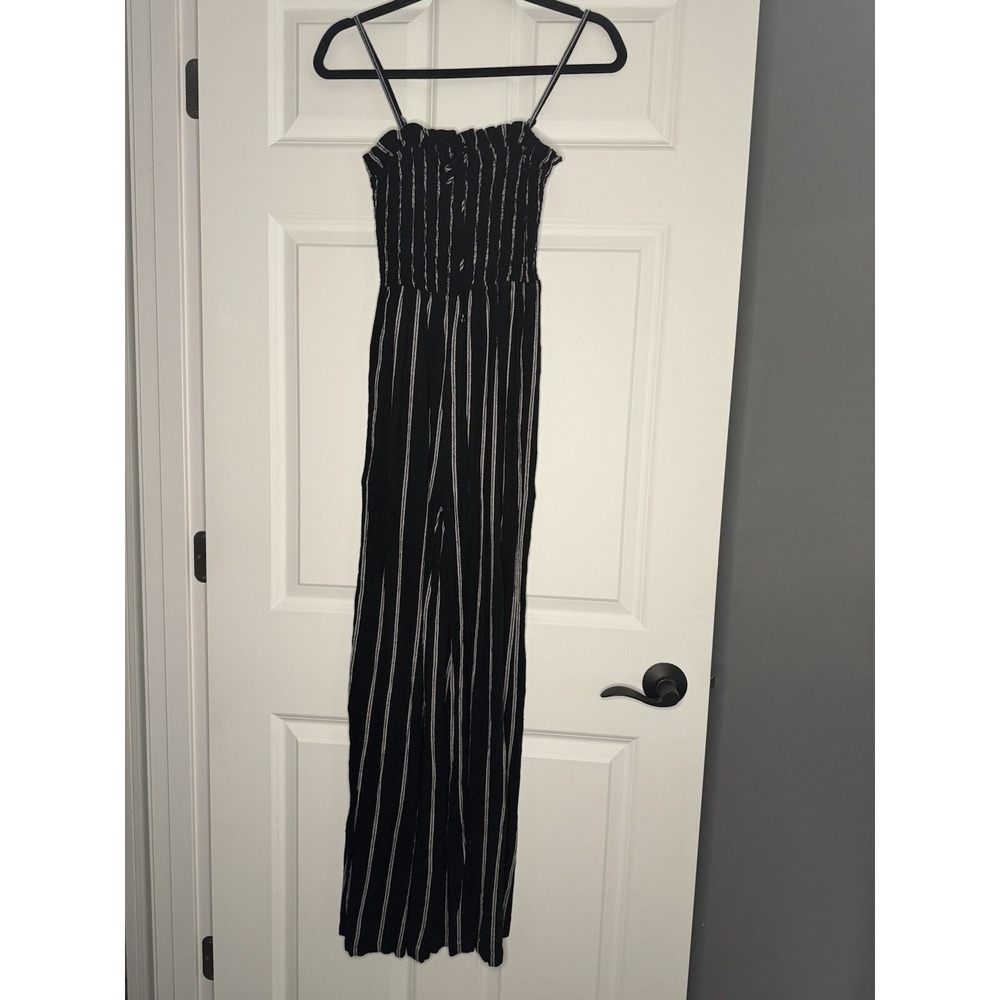Billabong Forever Fields Jumpsuit Black And White Striped Small